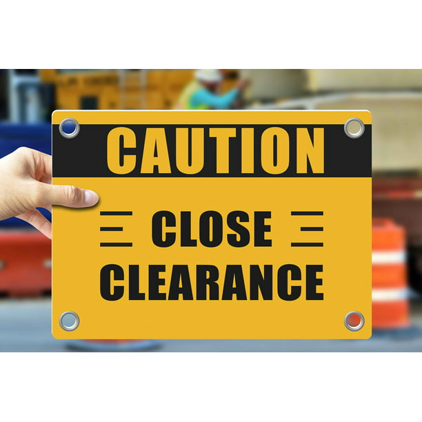 12x18 Caution Low Overhead Clearance Print Black Yellow Picture Symbol Warning Notice Business Office Sign Large 